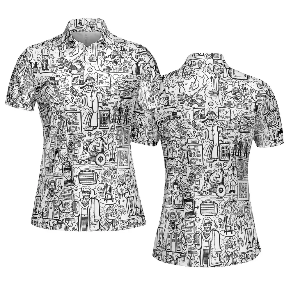 The Big Lebowski Doodles AOP Men/Women Polo Shirt - 5