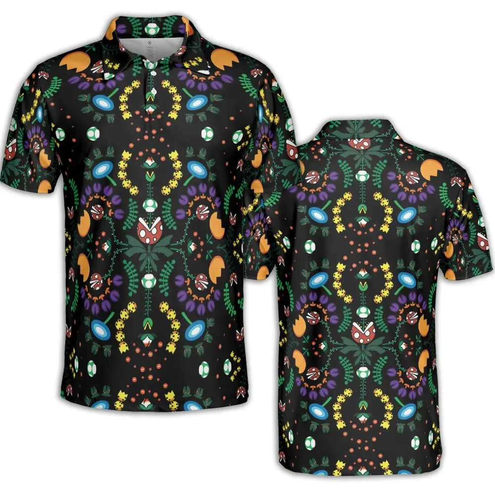 Mario Bros Piranha Plant AOP Men/Women Polo Shirt - 2
