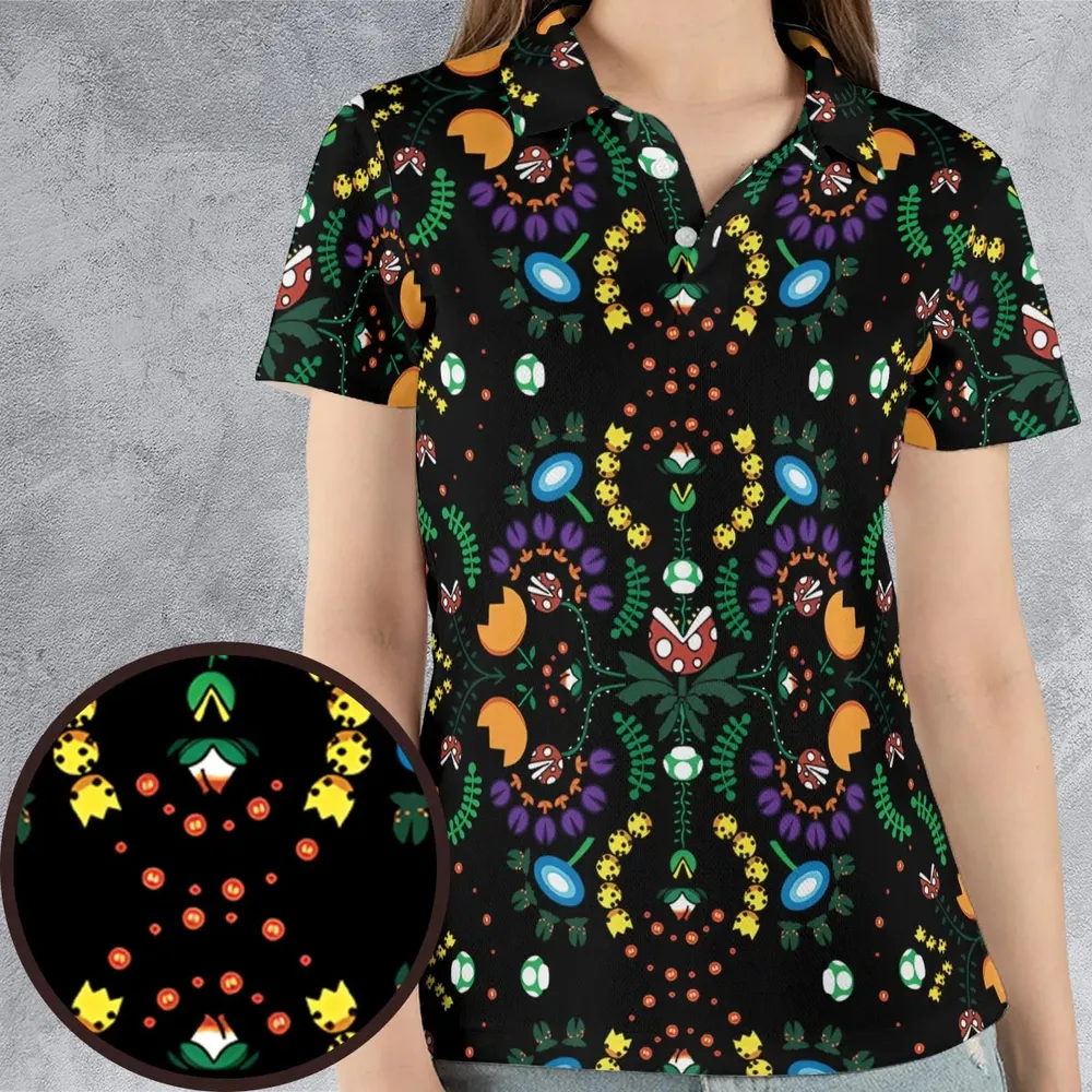 Mario Bros Piranha Plant AOP Men/Women Polo Shirt - 4