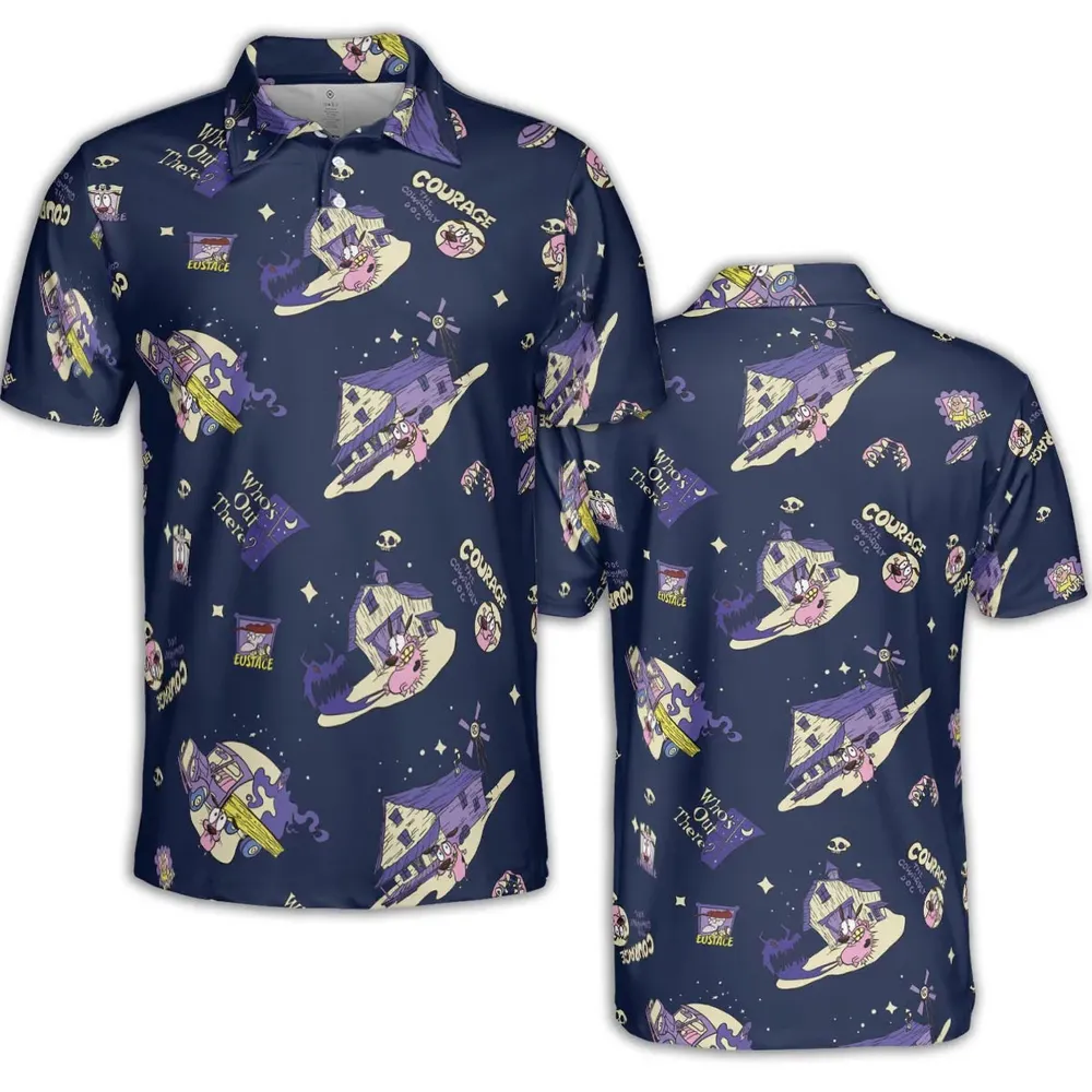 Courage the Cowardly Dog Scenic AOP Men/Women Polo Shirt - 2