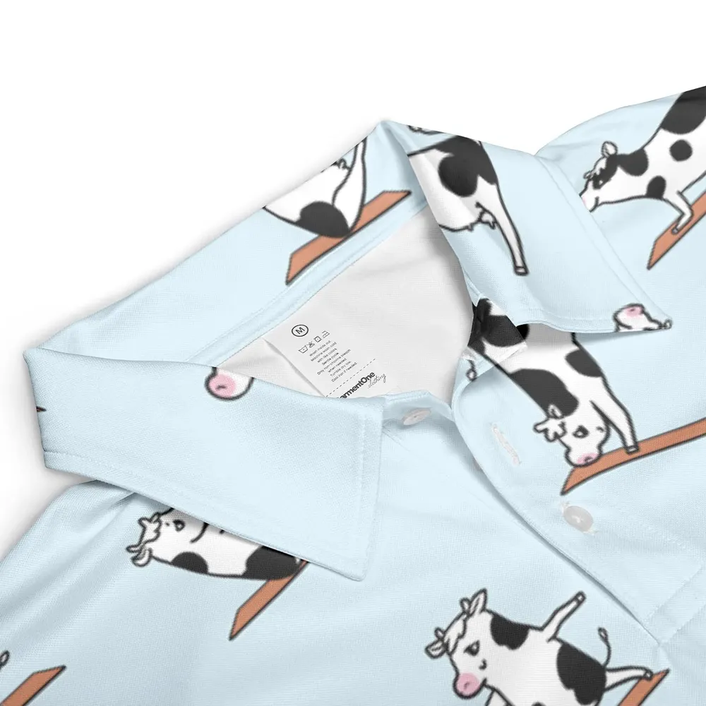 Moo Yoga Pattern AOP Men/Women Polo Shirt - 3