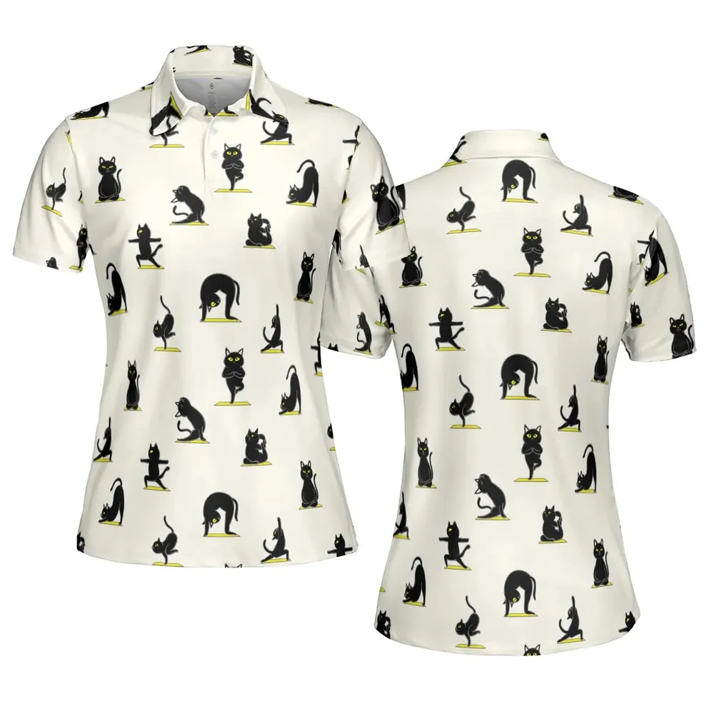 Bombay Cat Yoga Pattern AOP Men/Women Polo Shirt - 5