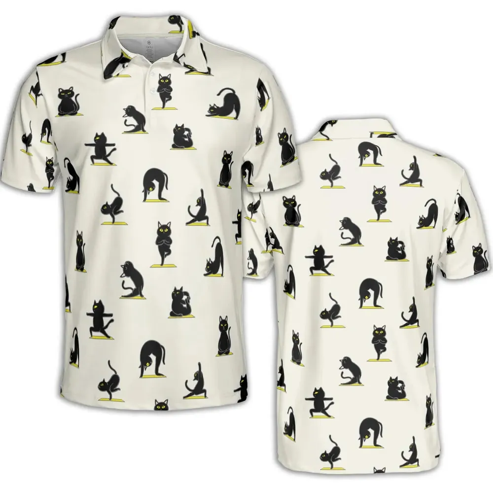Bombay Cat Yoga Pattern AOP Men/Women Polo Shirt - 2