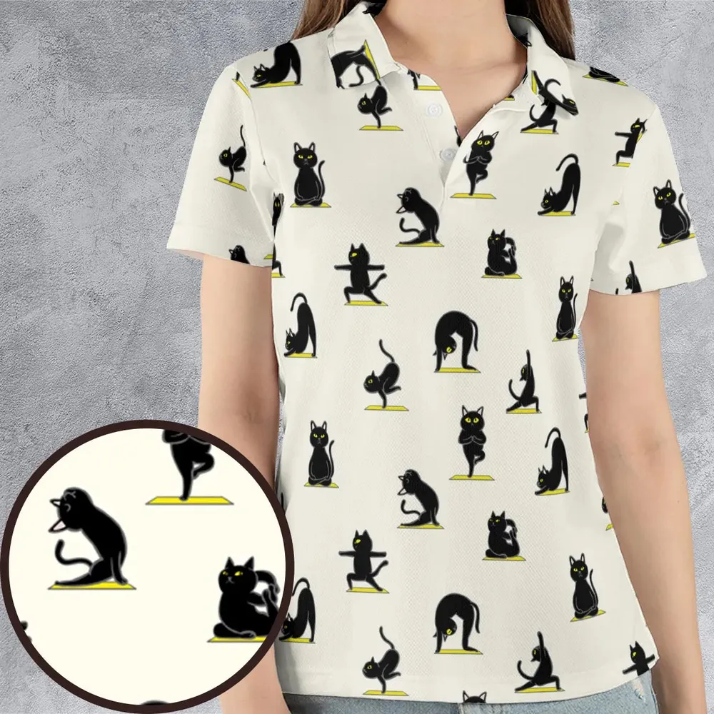 Bombay Cat Yoga Pattern AOP Men/Women Polo Shirt - 4