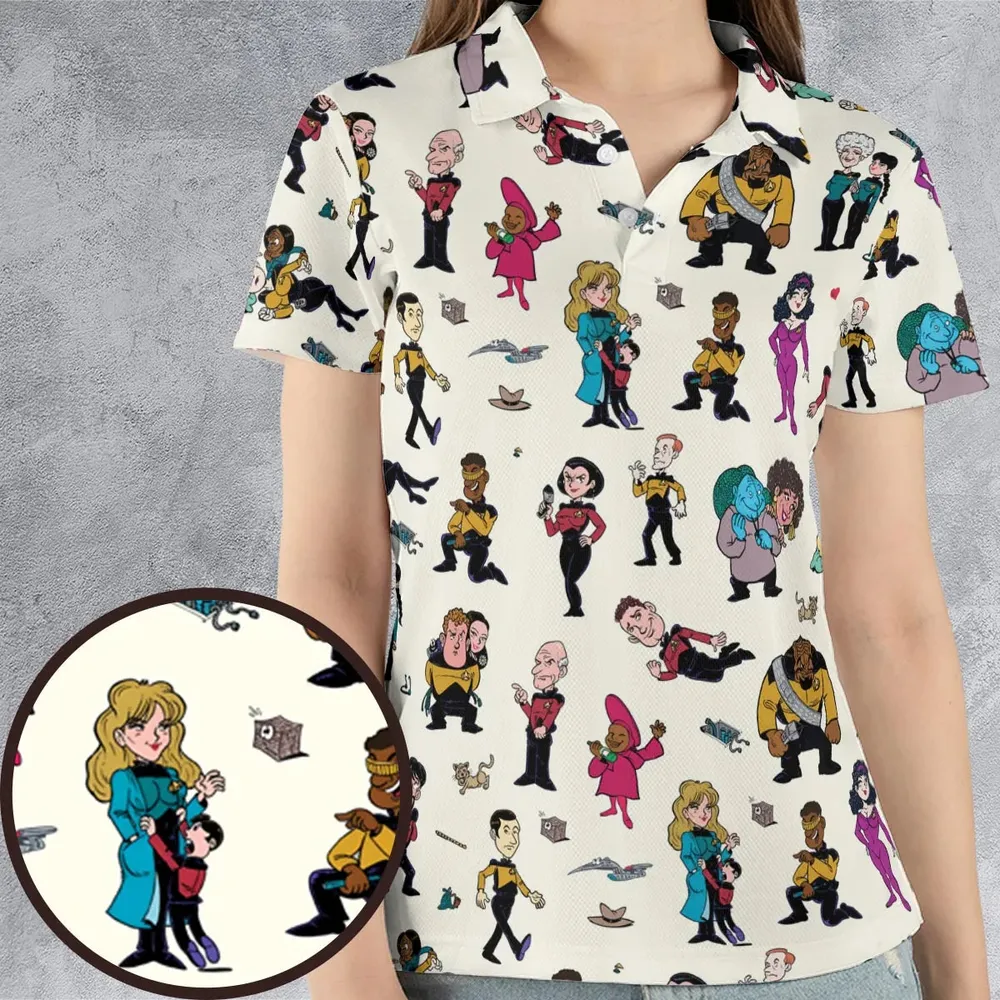 Star Trek TNG Tribute AOP Men/Women Polo Shirt - 4