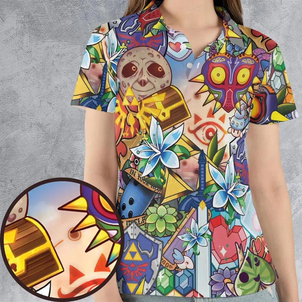 A Majora's Mask The Legend of Zelda AOP Men/Women Polo Shirt - 4
