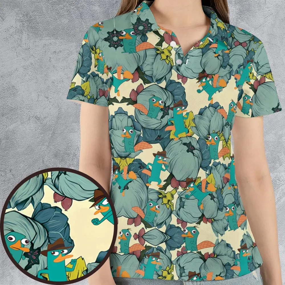 Perry The Platypus Phineas and Ferb AOP Men/Women Polo Shirt - 4