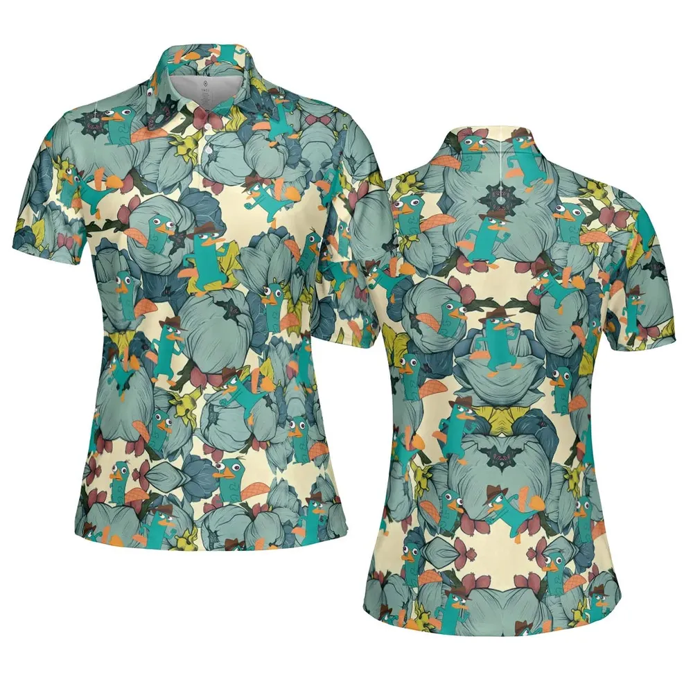 Perry The Platypus Phineas and Ferb AOP Men/Women Polo Shirt - 5