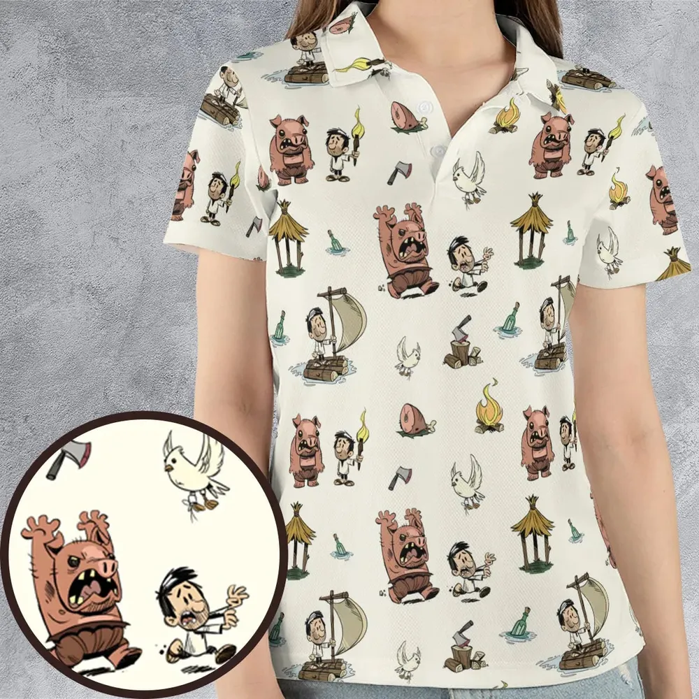 Don't Starve Collection AOP Men/Women Polo Shirt - 4