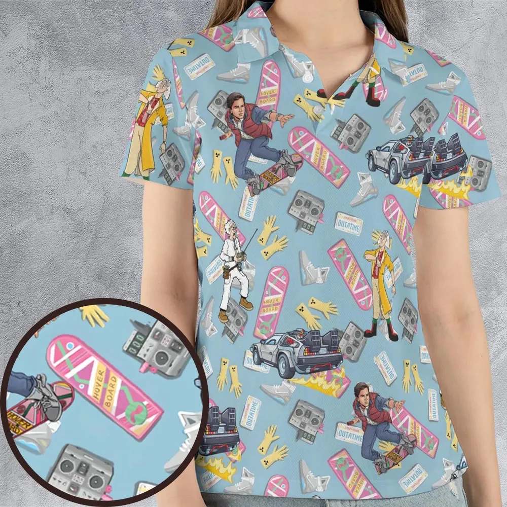 Marty McFly Dr. Emmett Brown Back To The Future AOP Men/Women Polo Shirt - 4