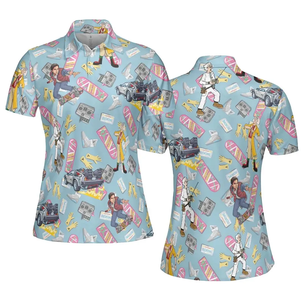 Marty McFly Dr. Emmett Brown Back To The Future AOP Men/Women Polo Shirt - 5