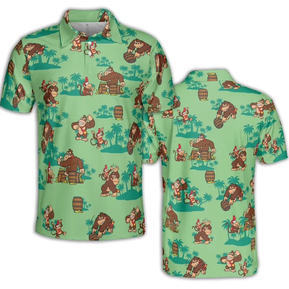 Donkey Kong & Diddy Kong AOP Men/Women Polo Shirt - 2