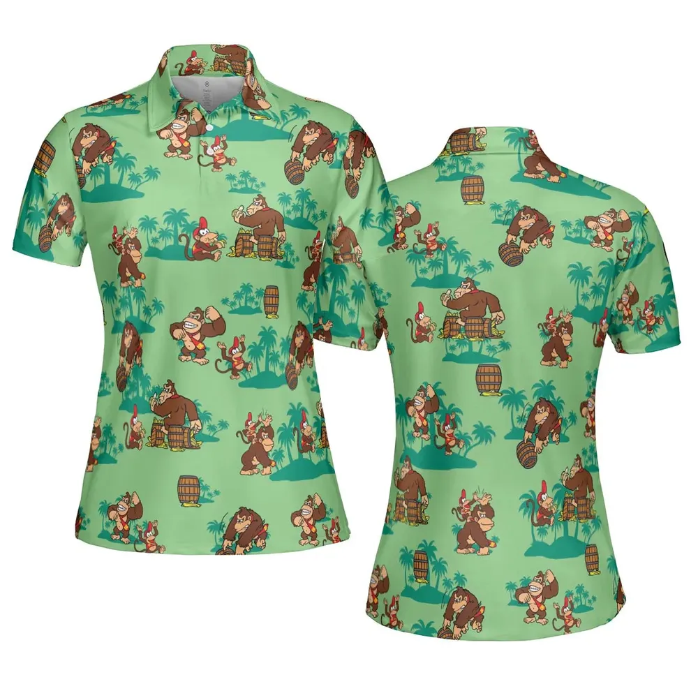 Donkey Kong & Diddy Kong AOP Men/Women Polo Shirt - 5