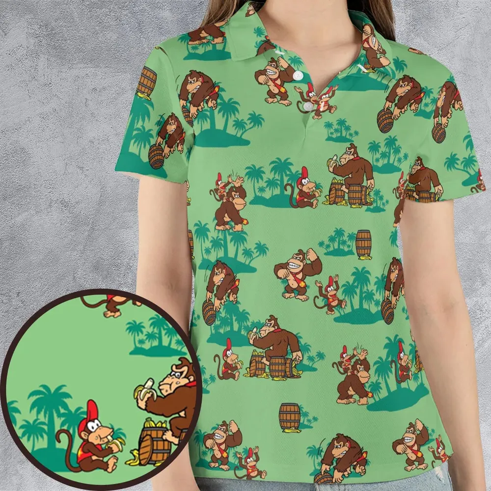 Donkey Kong & Diddy Kong AOP Men/Women Polo Shirt - 4