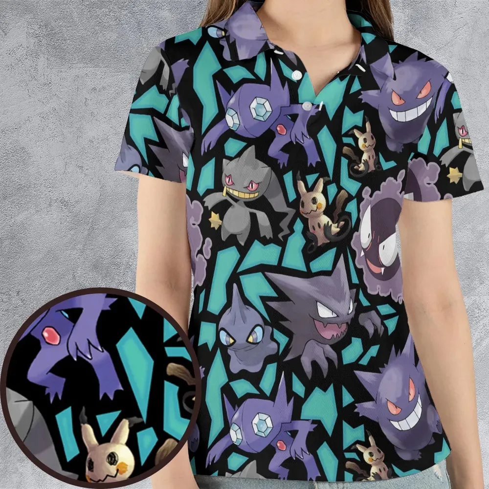 Ghost Type Pokemon AOP Men/Women Polo Shirt - 4
