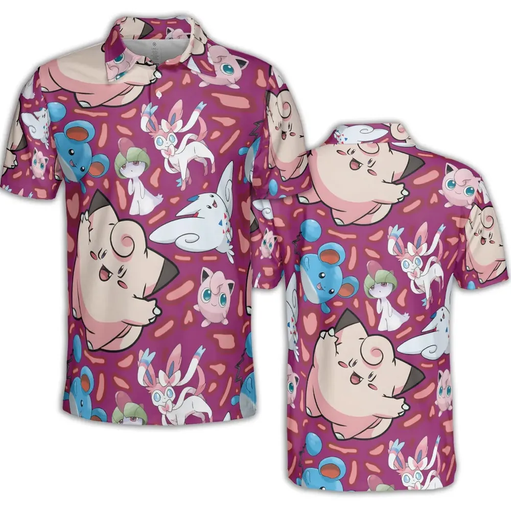 Fairy Type Pokemon AOP Men/Women Polo Shirt - 2