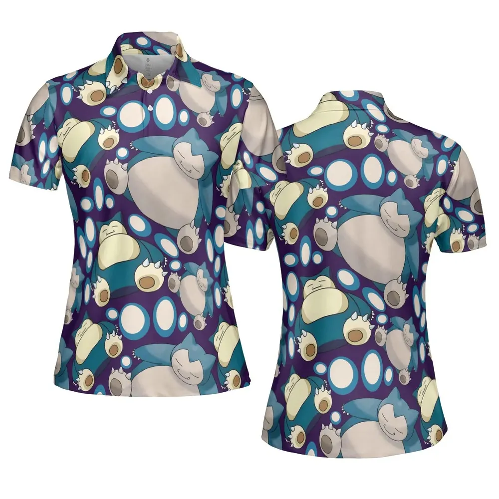 Snorlax Pokemon AOP Men/Women Polo Shirt - 5