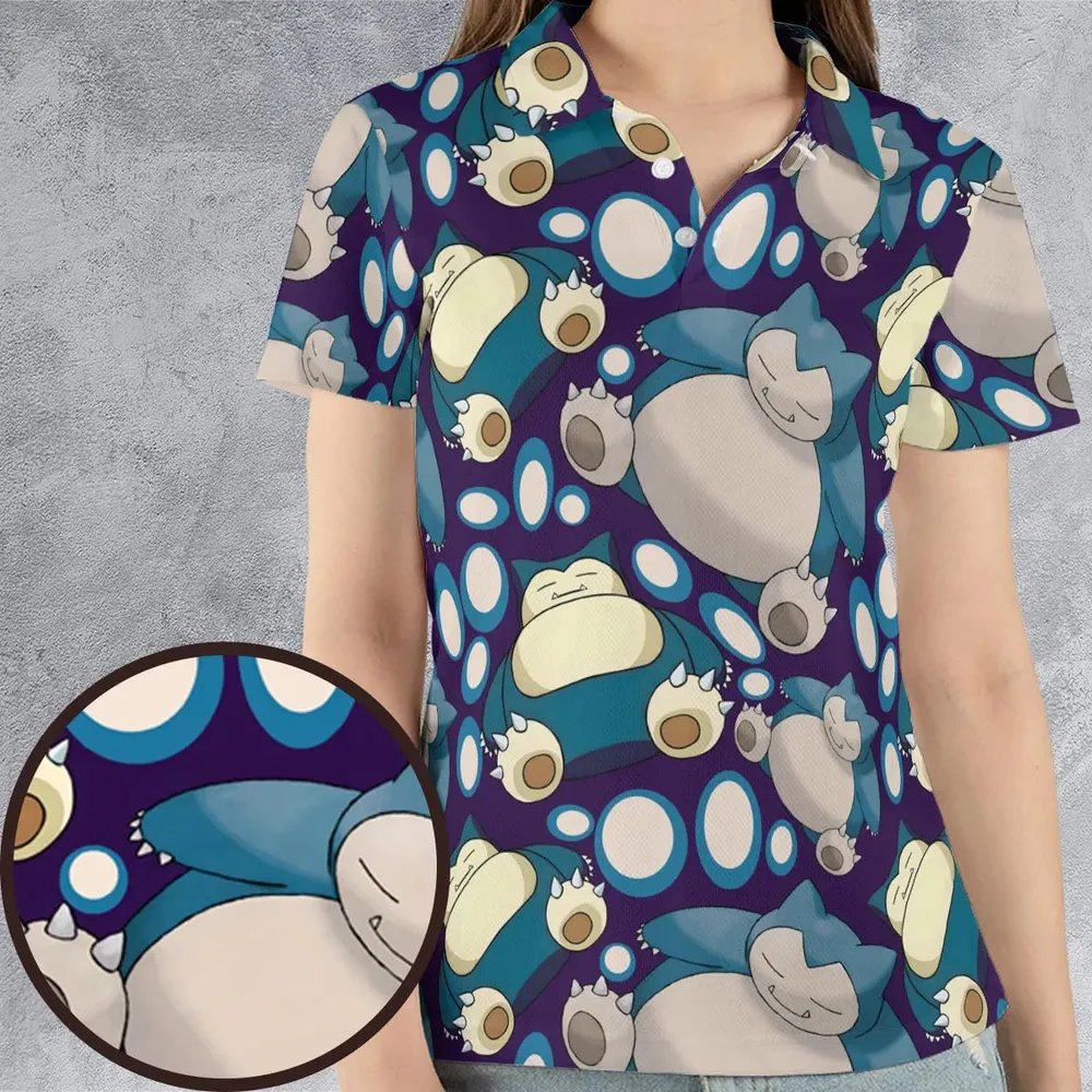 Snorlax Pokemon AOP Men/Women Polo Shirt - 4