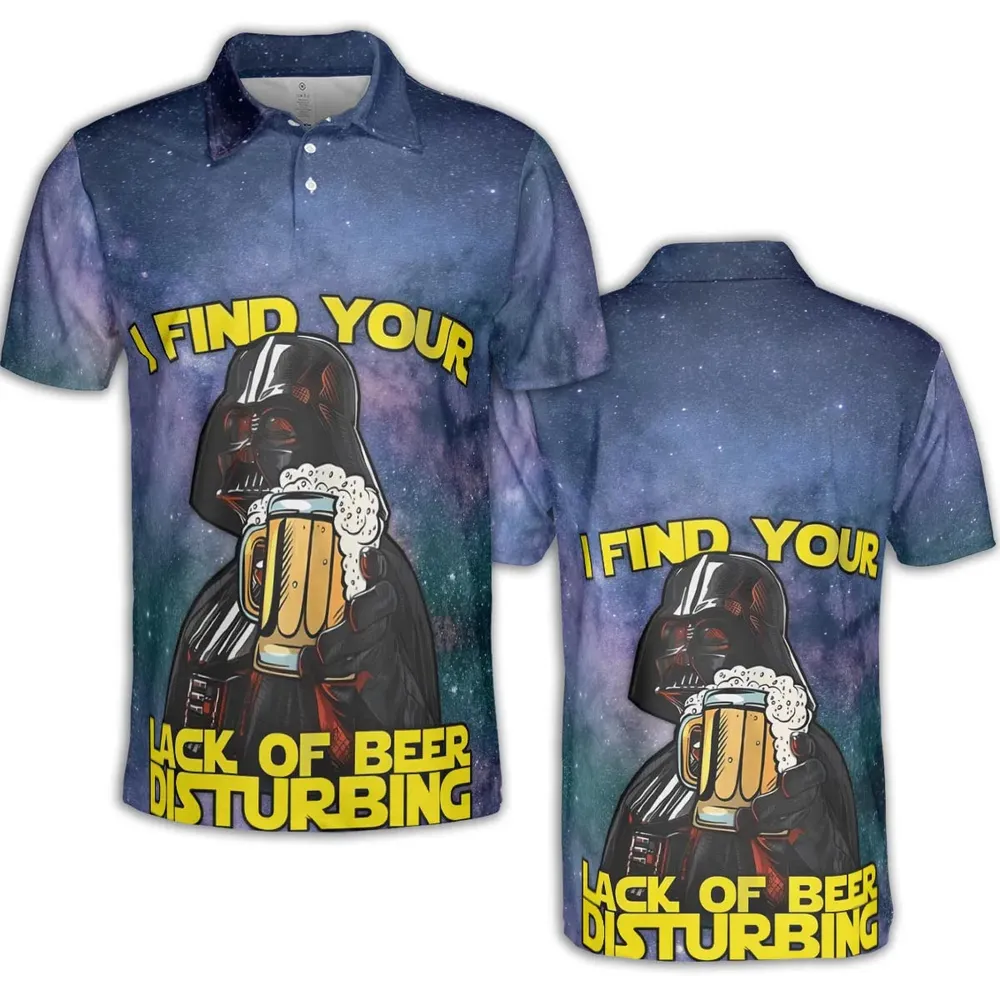 I Find Your Lack Of Beer Disturbing Cool AOP Men/Women Polo Shirt - 2