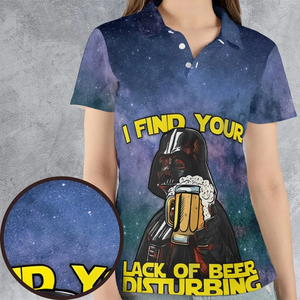 I Find Your Lack Of Beer Disturbing Cool AOP Men/Women Polo Shirt - 4