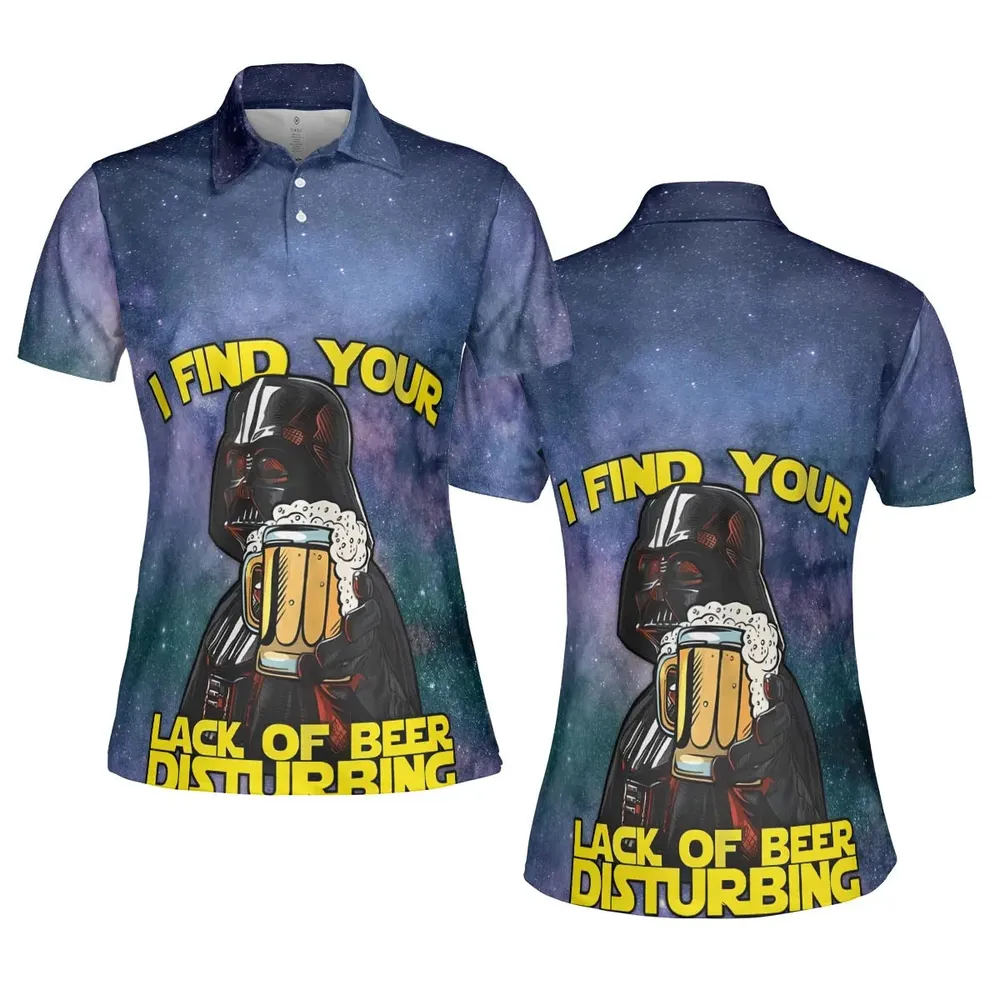 I Find Your Lack Of Beer Disturbing Cool AOP Men/Women Polo Shirt - 5