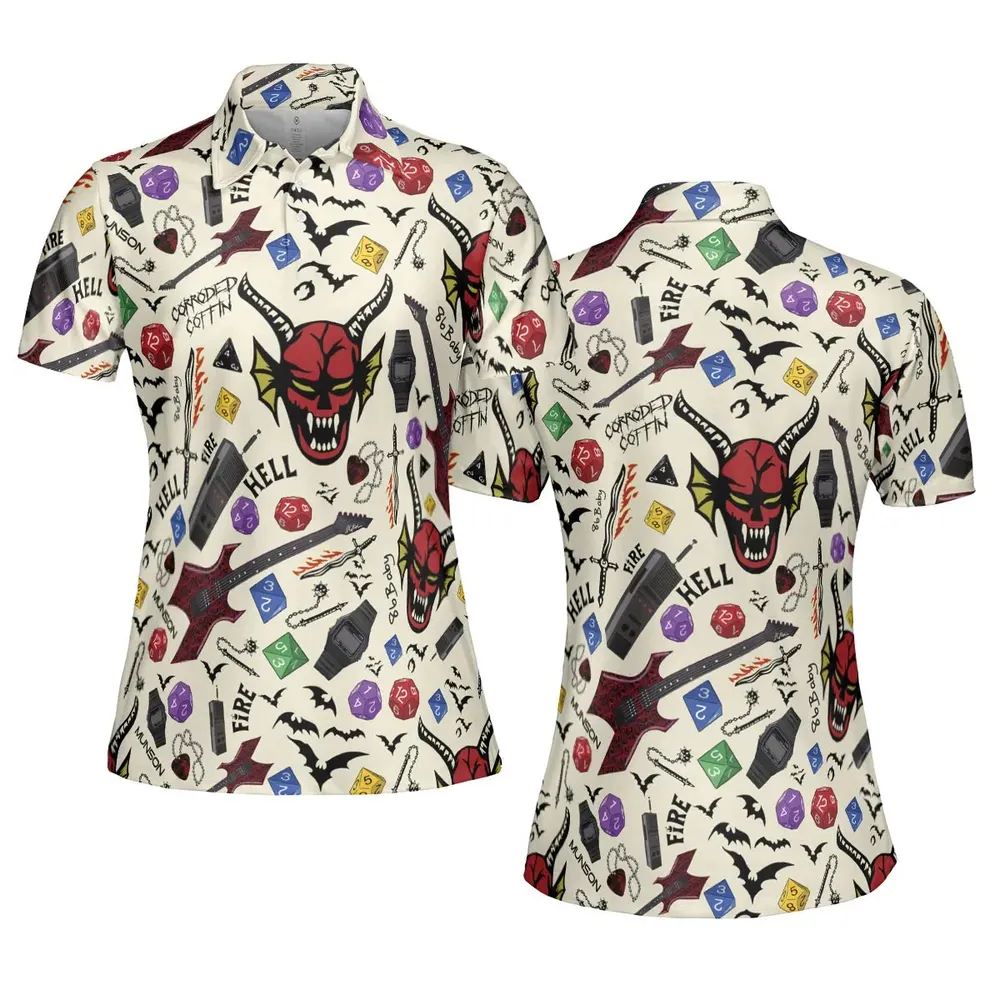 Hellfire Club Stranger Things AOP Men/Women Polo Shirt - 5