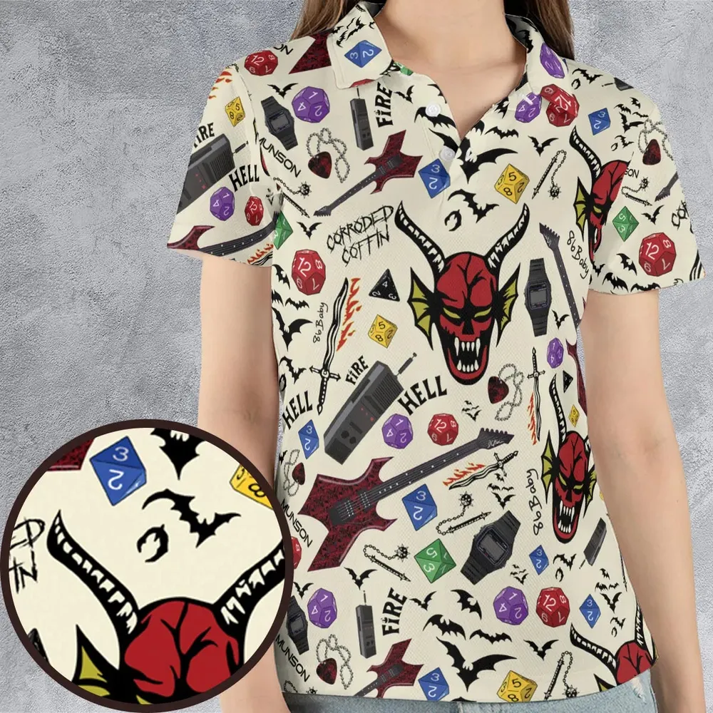 Hellfire Club Stranger Things AOP Men/Women Polo Shirt - 4