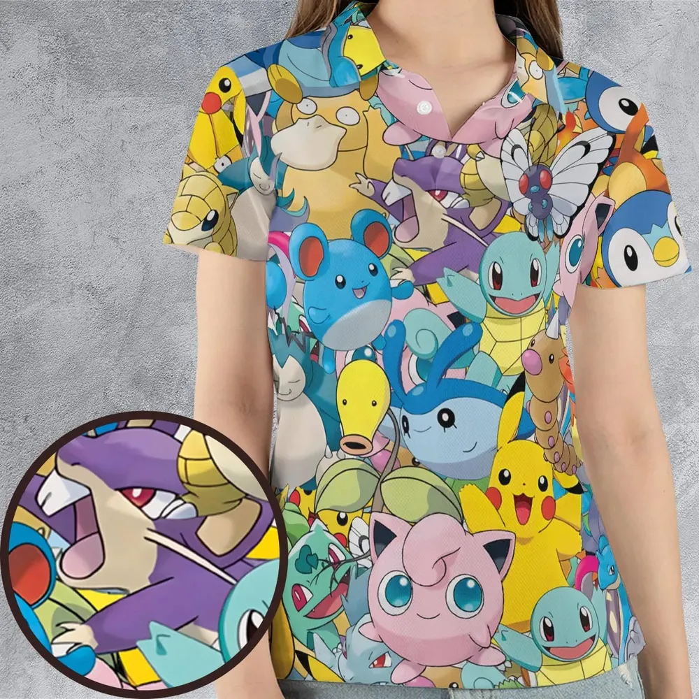 Magical Creatures Pokemon AOP Men/Women Polo Shirt - 4