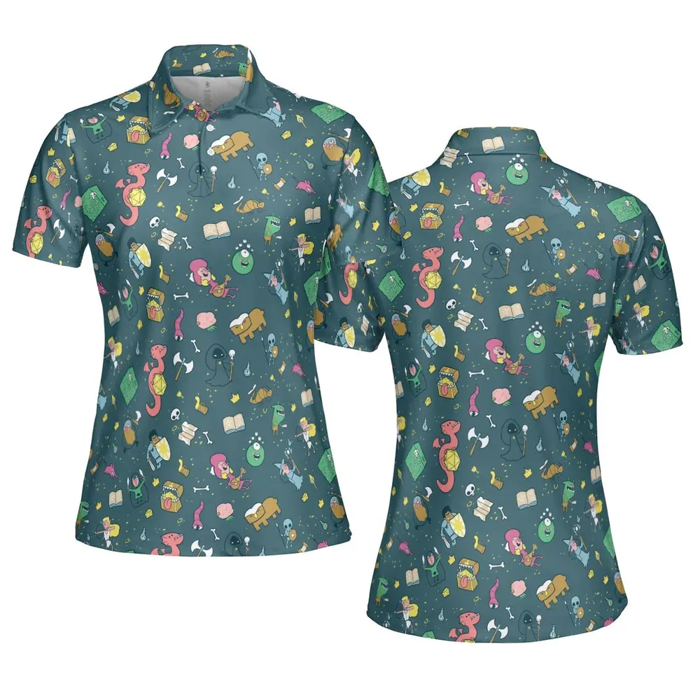 Cute Doodle Dungeons AOP Men/Women Polo Shirt - 5