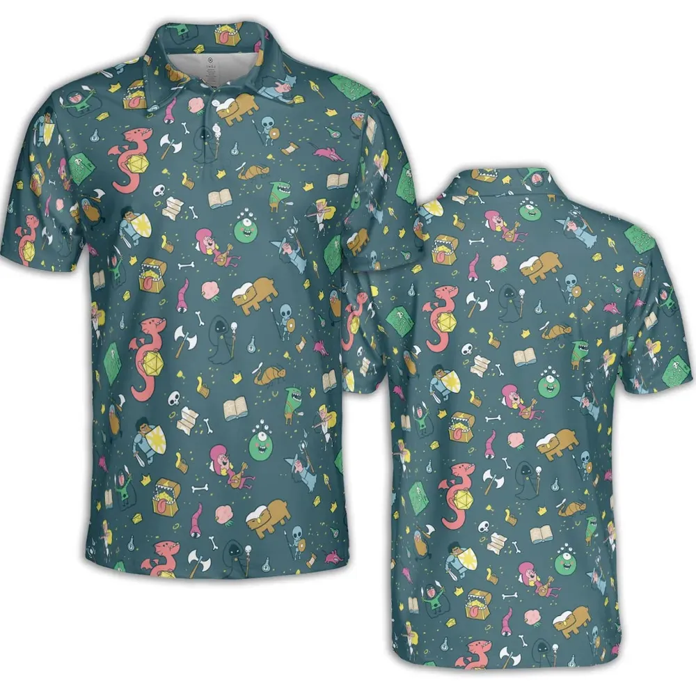 Cute Doodle Dungeons AOP Men/Women Polo Shirt - 2
