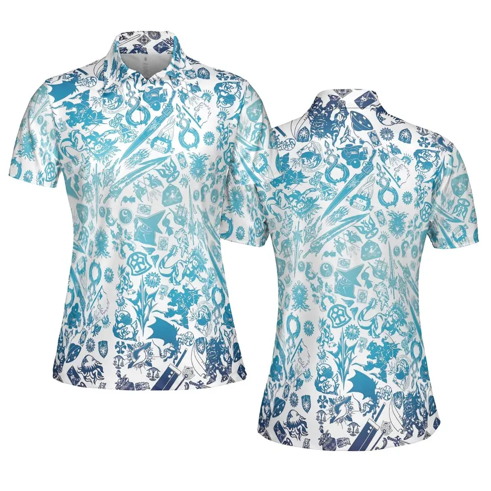 Blue Moggle Final Fantasy AOP Men/Women Polo Shirt - 5