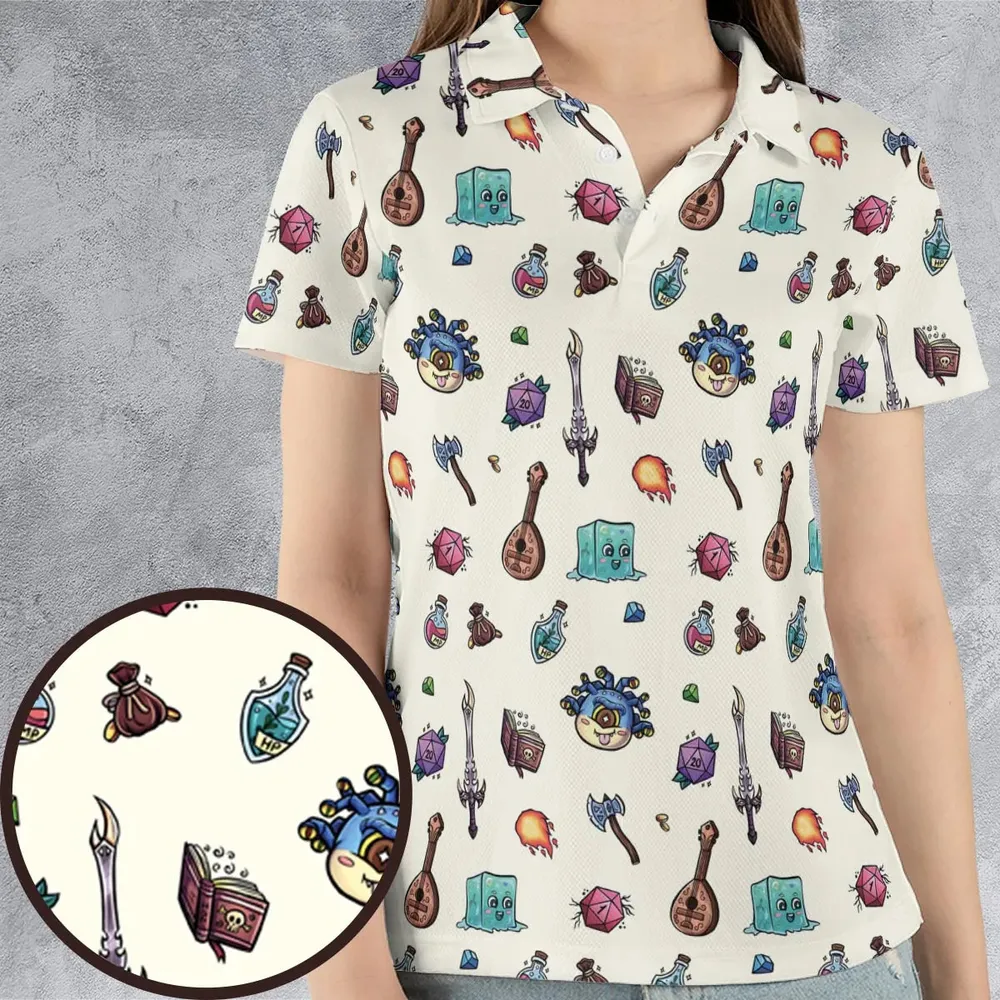 RPG Classics Pack DnD AOP Men/Women Polo Shirt - 4