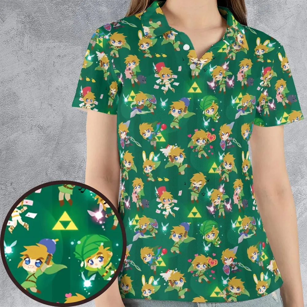 Cute Link Posing The Legend Of Zelda AOP Men/Women Polo Shirt - 4