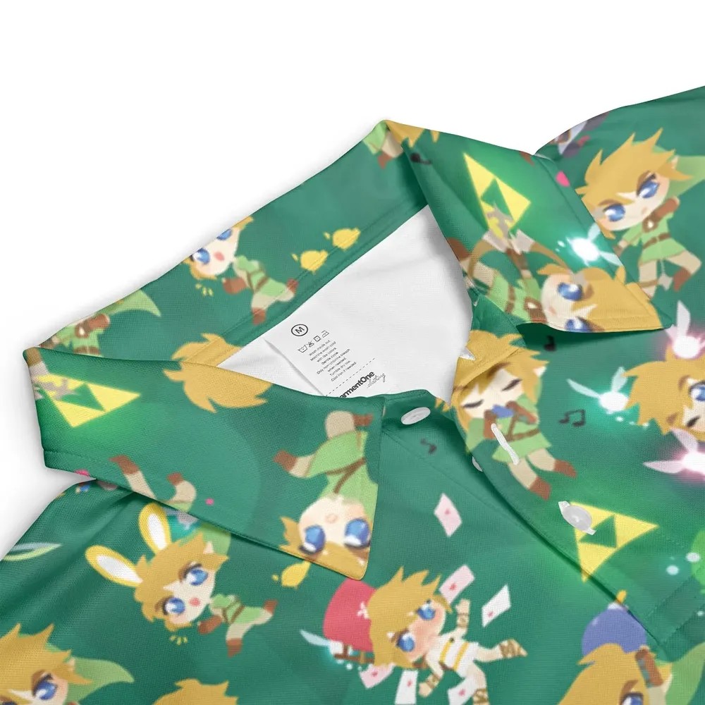 Cute Link Posing The Legend Of Zelda AOP Men/Women Polo Shirt - 3