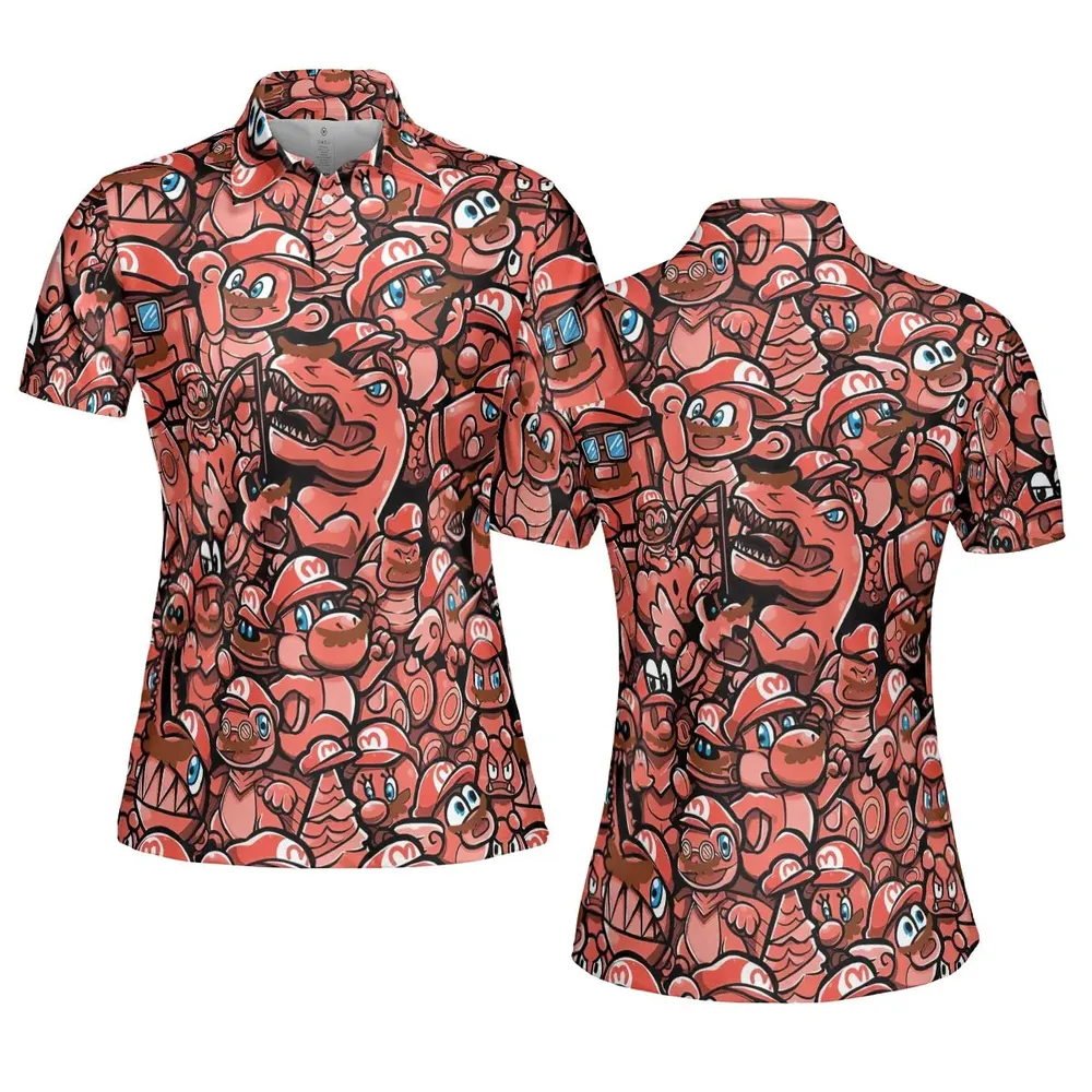 Cappy Party Mario Odyssey Super Mario AOP Men/Women Polo Shirt - 5