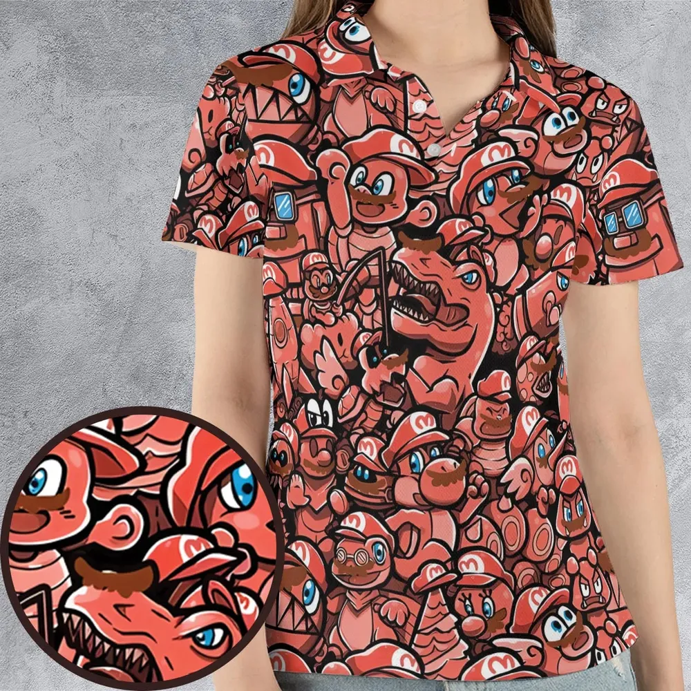 Cappy Party Mario Odyssey Super Mario AOP Men/Women Polo Shirt - 4