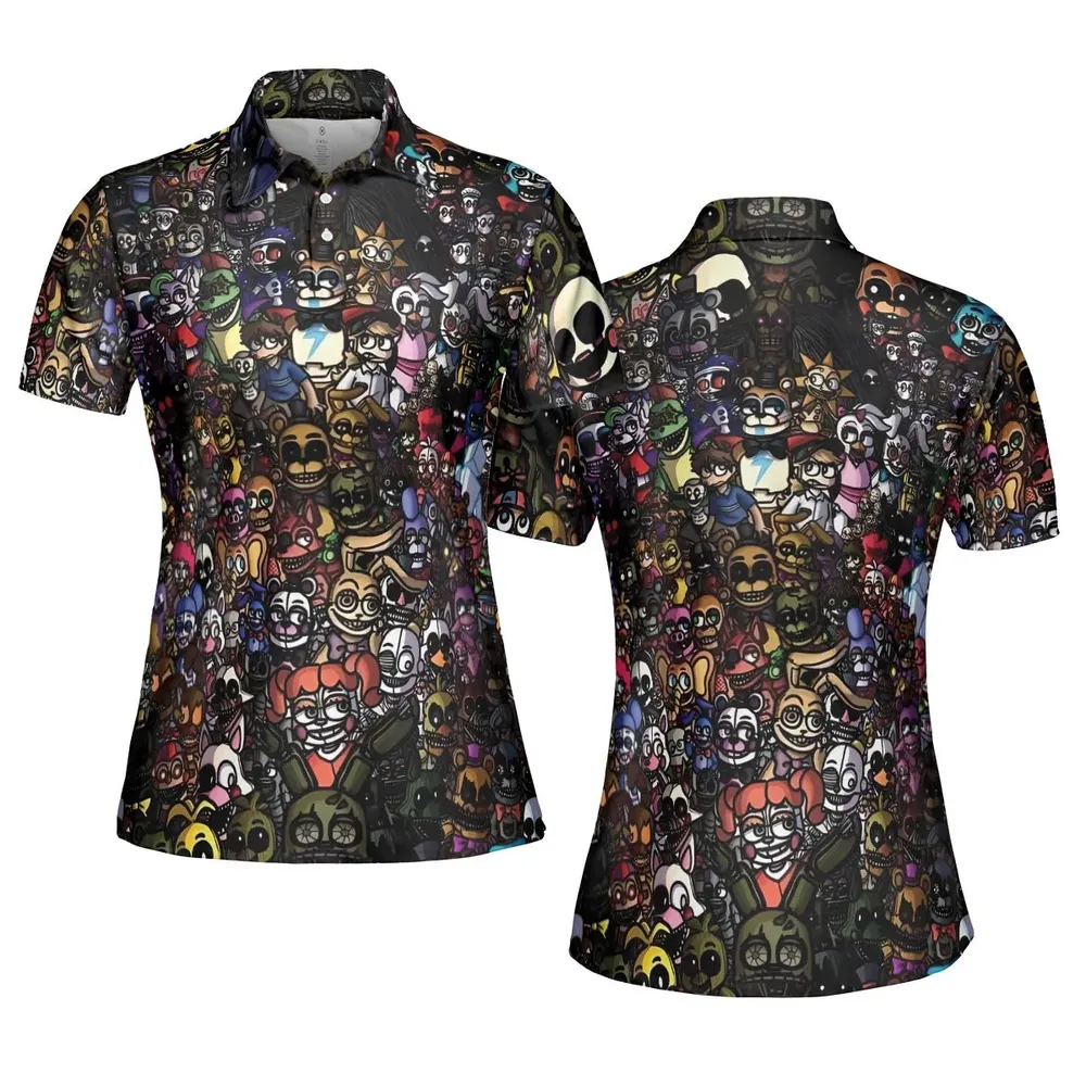 Doing A FNAF AOP Men/Women Polo Shirt - 5
