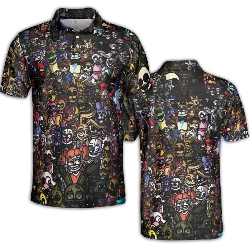 Doing A FNAF AOP Men/Women Polo Shirt - 2