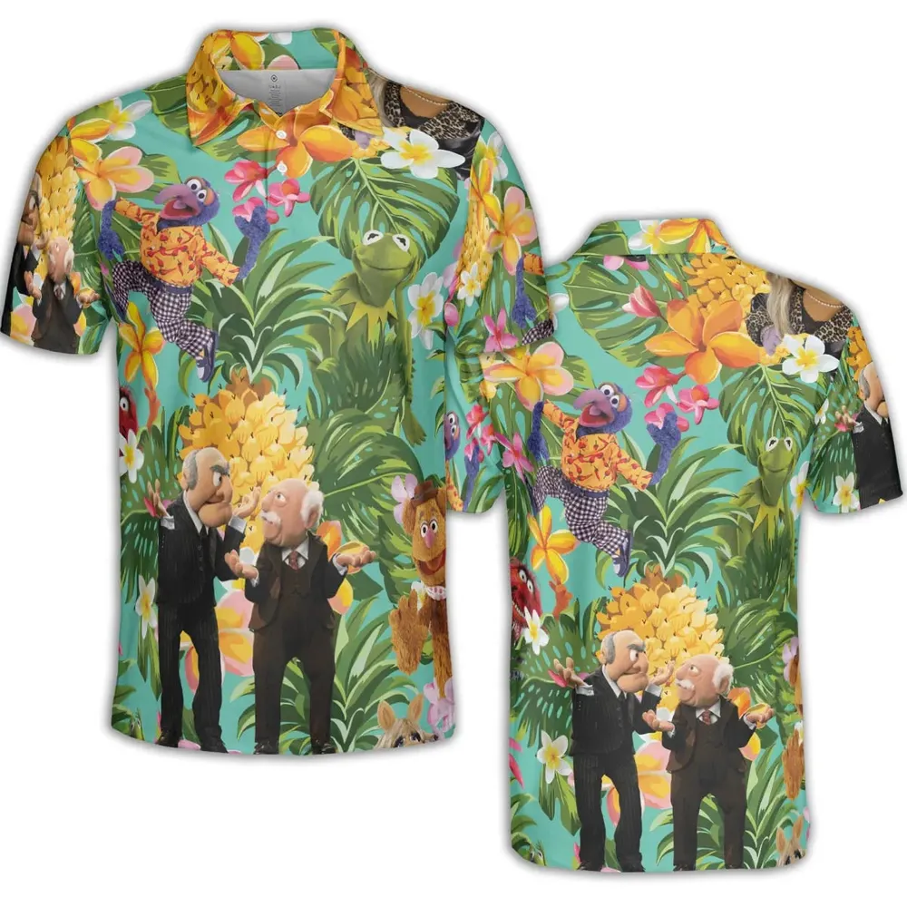Statler And Waldorf Muppets Tropical AOP Men/Women Polo Shirt - 2