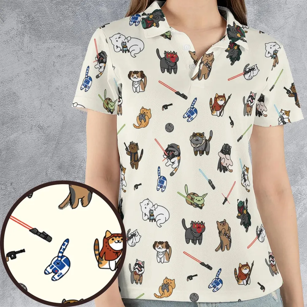 Star Wars Characters As Cats AOP Men/Women Polo Shirt - 4