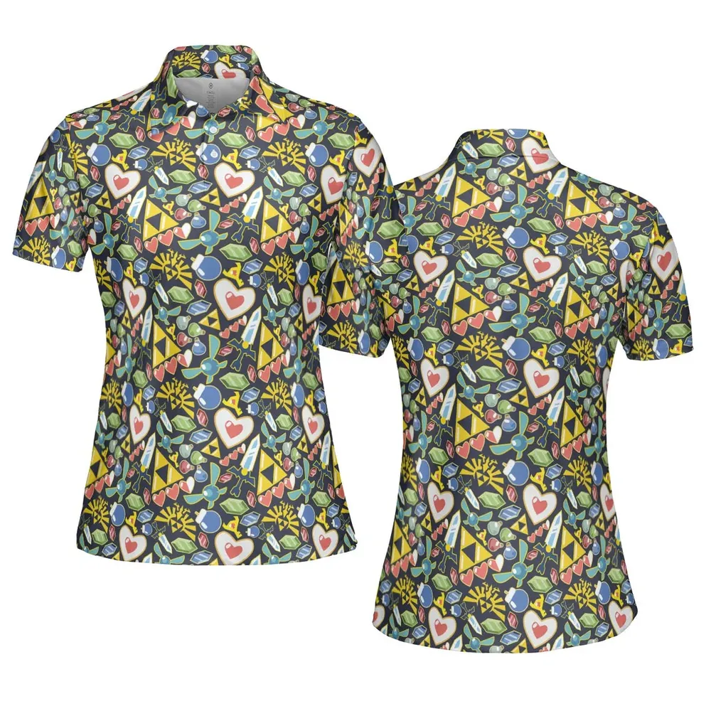Zelda Theme Items AOP Men/Women Polo Shirt - 5
