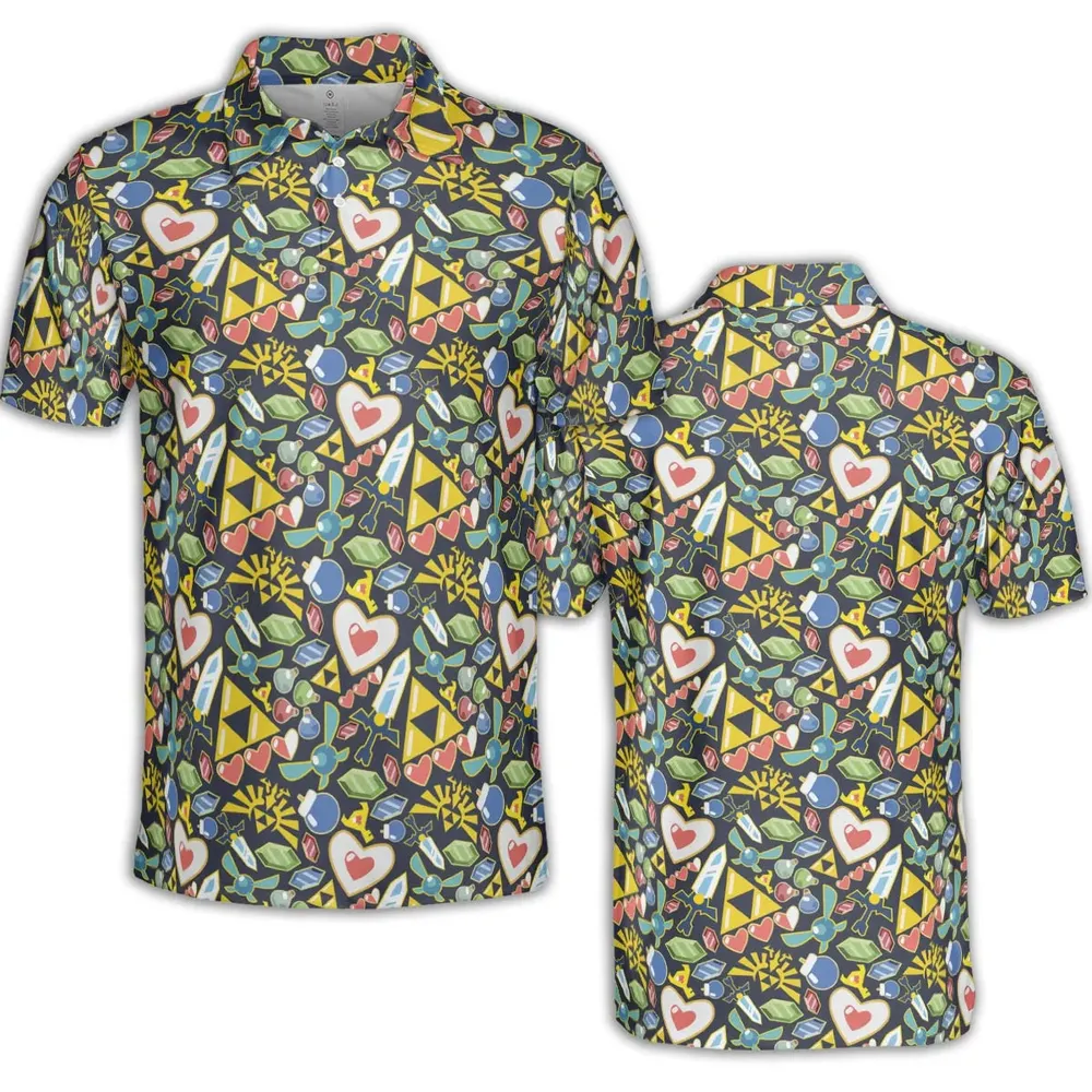 Zelda Theme Items AOP Men/Women Polo Shirt - 2