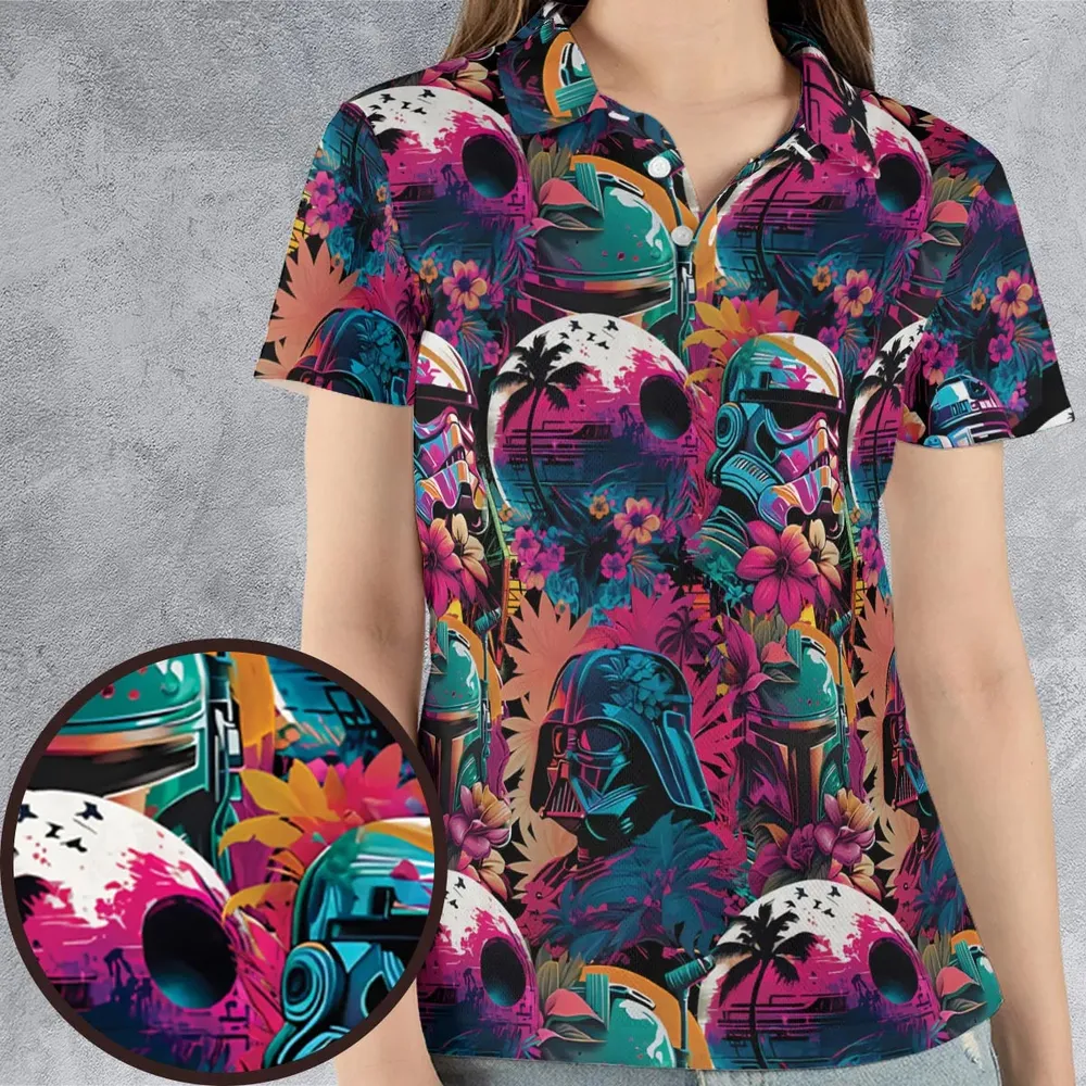 Star Wars Synthwave AOP Men/Women Polo Shirt - 4