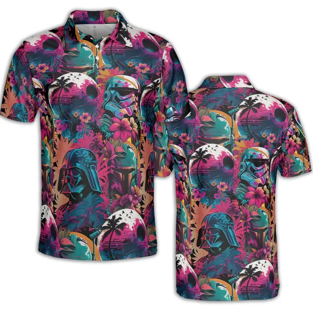 Star Wars Synthwave AOP Men/Women Polo Shirt - 2