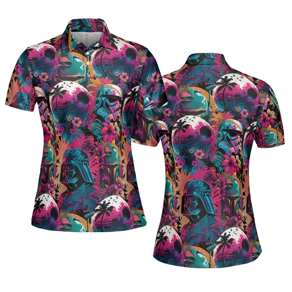 Star Wars Synthwave AOP Men/Women Polo Shirt - 5