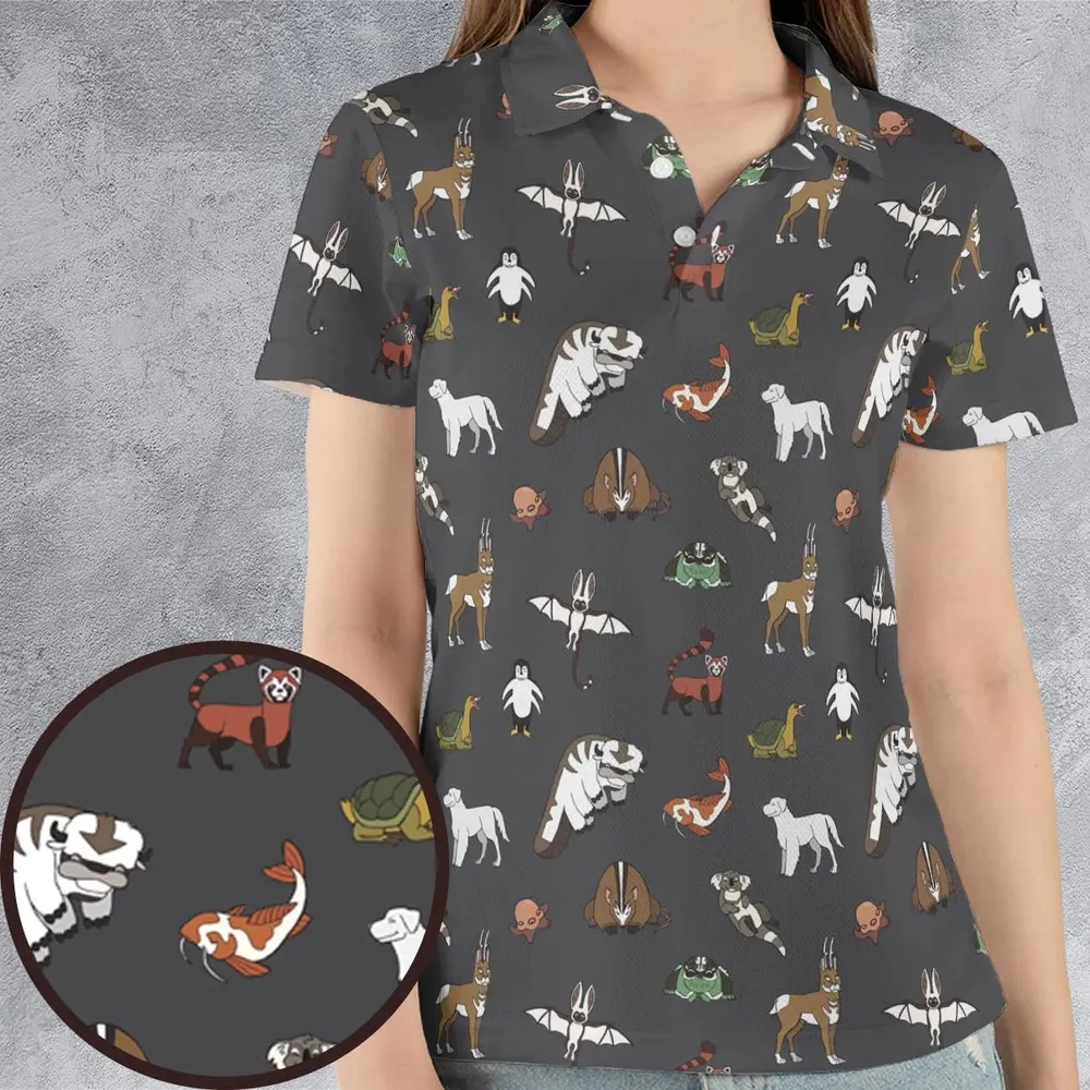 Menagerie Appa Sky Bison Momo Naga Pabu Avartar The Last Airbender AOP Men/Women Polo Shirt - 4