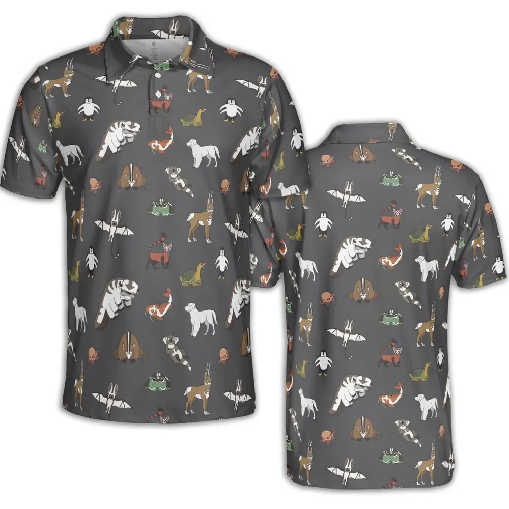 Menagerie Appa Sky Bison Momo Naga Pabu Avartar The Last Airbender AOP Men/Women Polo Shirt - 2