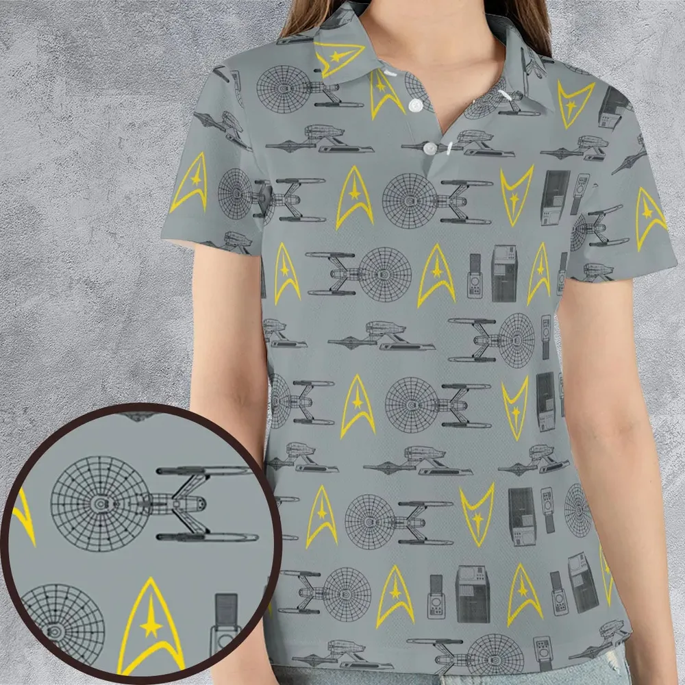 S.T Shipyard Star Trek AOP Men/Women Polo Shirt - 4