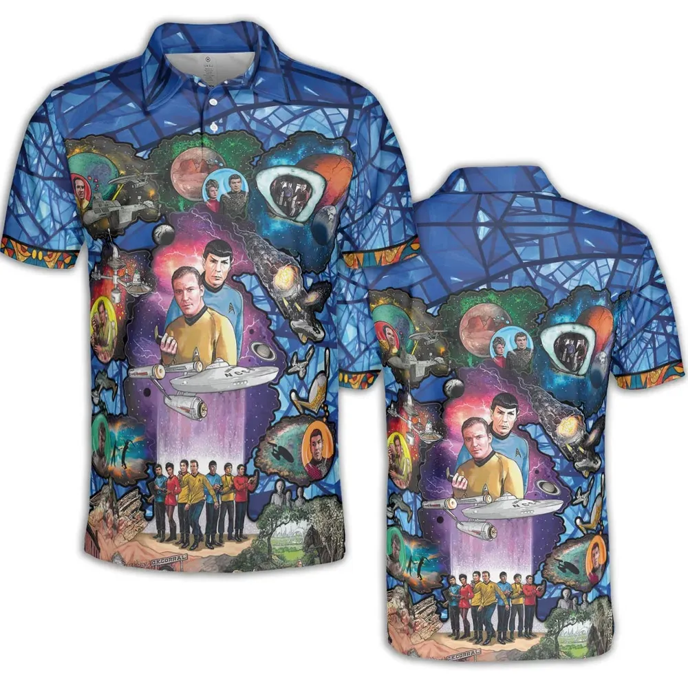 The Beginning Star Trek Pattern AOP Men/Women Polo Shirt - 2