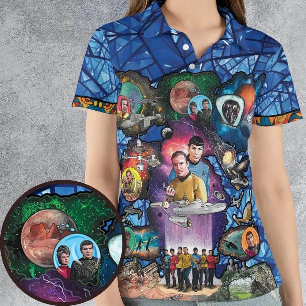 The Beginning Star Trek Pattern AOP Men/Women Polo Shirt - 4